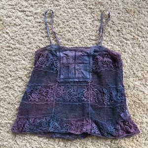 💟 Urban Outfitters Tie-dyed Crochet Shirt 💟